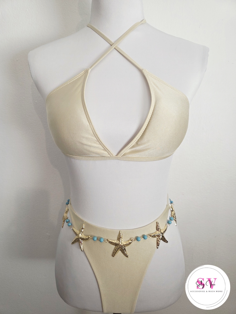 Starfish Beaded Gold Waist Chain Belt